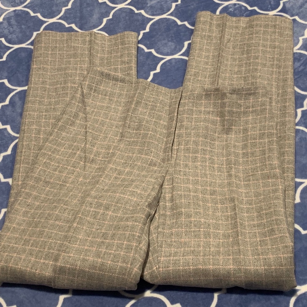 Tailor B. Moss Grey & Pink Lined Slack - Sz 6